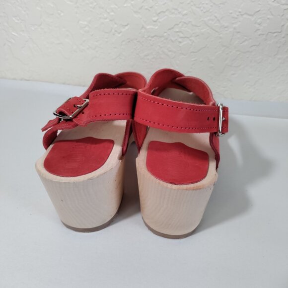 SANDGRENS“MOROCCO CROSSED CLOG SANDAL” in RednNEW NEVER WORN  -SIZE 40 - Picture 4 of 10